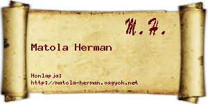Matola Herman névjegykártya